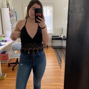 Black summer halter top